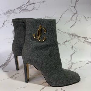NWT Jimmy Choo wool grey booties 37